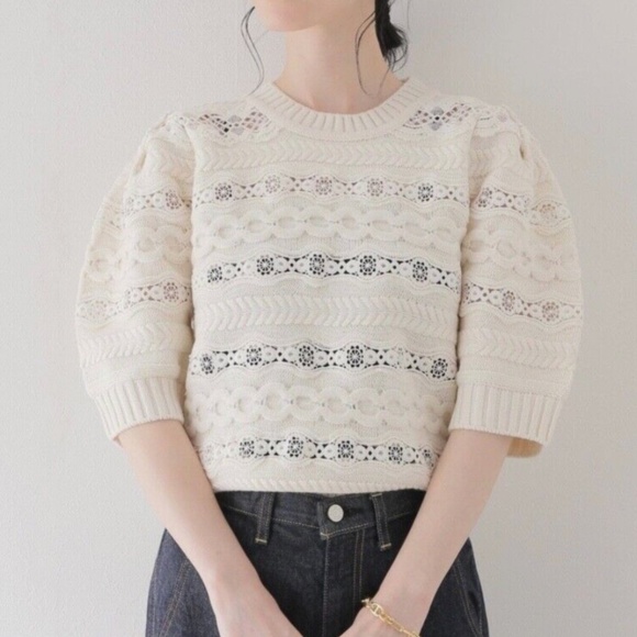 NWT Org.$492 Sea New York Dentelle Knit Pullover L - Picture 1 of 9